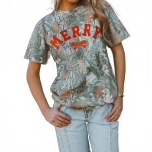 NEW LIVYLU christmas short sleeve tee in camo